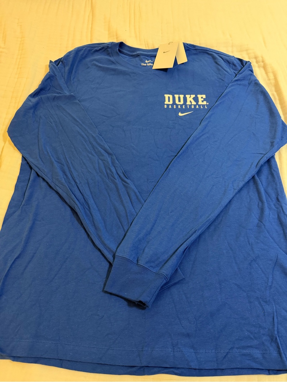 NWT- Nike Duke Basketball Long Sleeve T Shirt Size L.